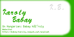 karoly babay business card